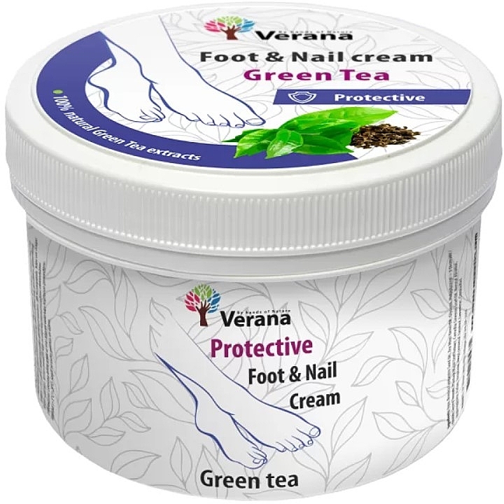 Schutzcreme für Füße und Nägel Grüner Tee - Verana Protective Foot & Nail Cream Green Tea — Bild N1