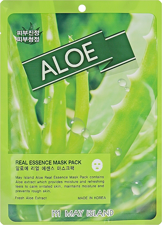 Tuchmaske für das Gesicht mit Aloe-Extrakt - May Island Real Essence Mask Pack Aloe — Bild N1
