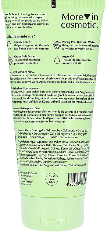 Erfrischendes Duschgel mit Kaktusfeigenöl - Hej Organic The Refresher Shower Gel Cactus — Bild N2
