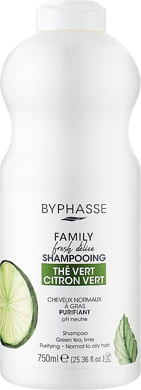 Shampoo für normales Haar mit Limette und grünem Tee - Byphasse Family Fresh Delice Shampoo — Bild N1