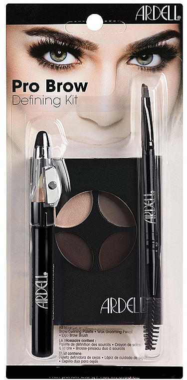 Make-up Set (Lidschattenpalette 4g + Augenbrauenwachs 2.3g + Make-up Pinsel 1 St.) - Ardell Brow Pro Defining Kit  — Bild N1