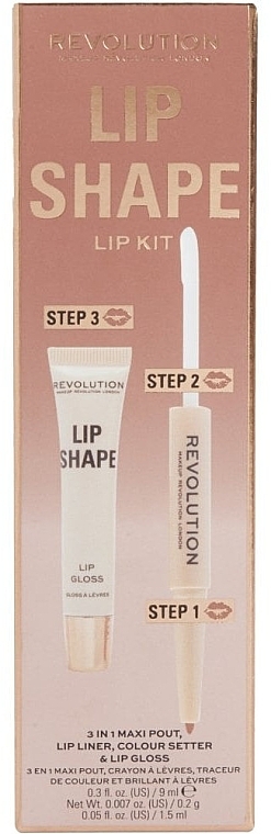 Lippen-Make-up Set - Makeup Revolution Lip Shape Warm Nude  — Bild N2