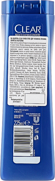 Anti-Schuppen Shampoo für Männer mit Menthol und Eukalyptus - Clear Vita Abe — Bild N2