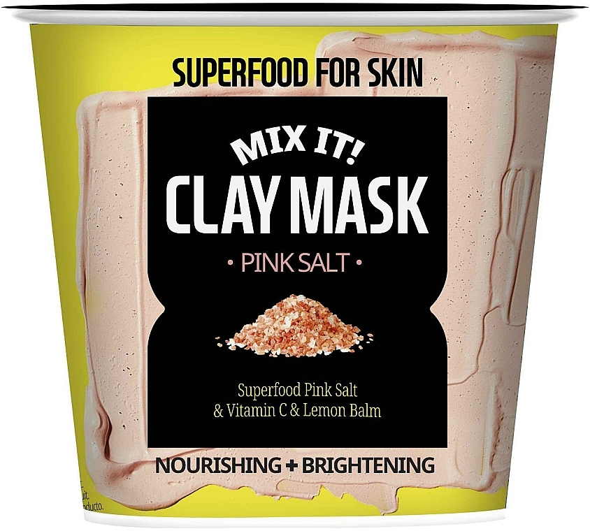 Pflegende und aufhellende Gesichtsmaske mit rosa Salz - Superfood for Skin MIX IT! Clay Mask Pink Salt — Bild N1