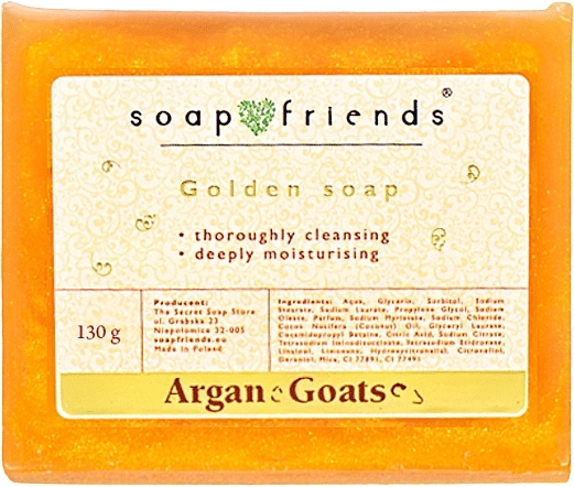 Goldene Seife mit Arganöl und Ziegenmilchproteinen - Soap Friends Argan & Goats Golden Soap — Bild N1
