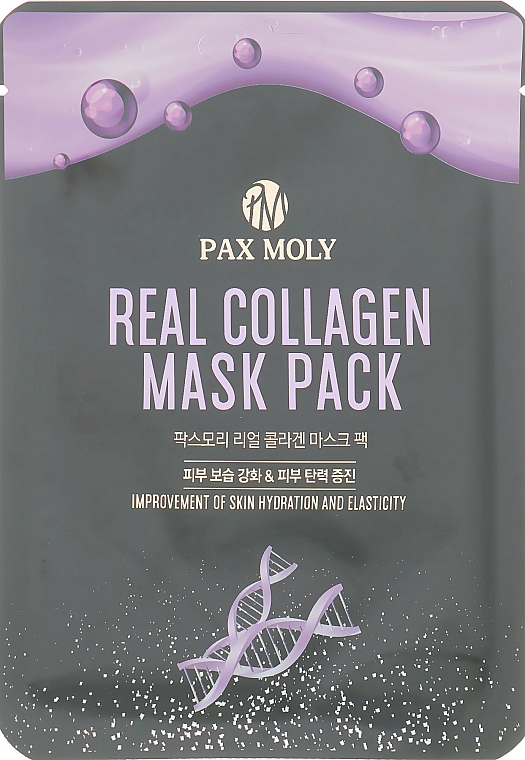 Feuchtigkeitsspendende Anti-Aging Tuchmaske für das Gesicht mit Kollagen - Pax Moly Real Collagen Mask Pack — Bild N1
