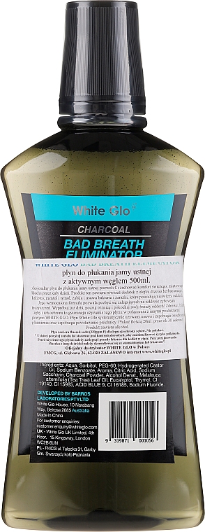 Mundspülung gegen schlechten Atem mit Aktivkohle - White Glo Charcoal Bad Breath Eliminator Mouthwash — Bild N2
