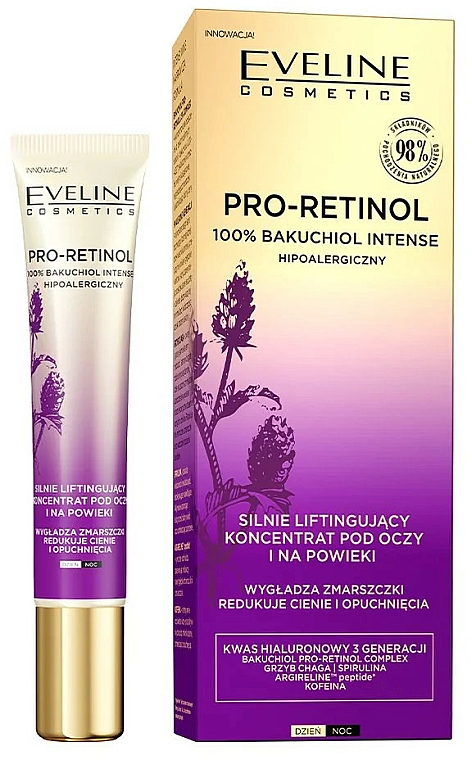 Lifting-Konzentrat für Augen und Augenlider mit Bakuchiol - Eveline Cosmetics Pro-Retinol 100% Bakuchiol Eye Strongly Lifting Concentrate — Bild N1