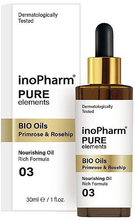 Gesichts- und Halsserum - InoPharm Pure Elements BIO Oils Primrose & Rosehip — Bild N1