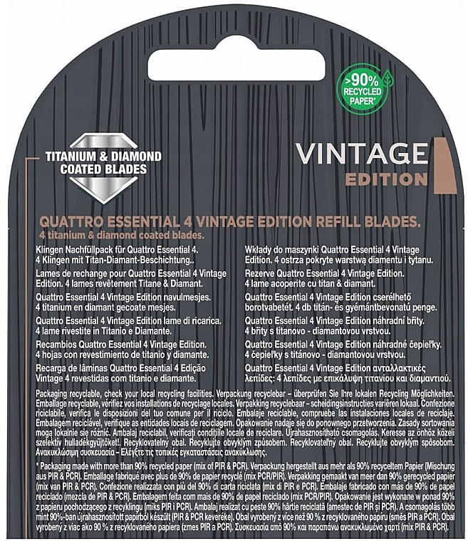 Ersatzklingen 4 St. - Wilkinson Sword Quattro Essential 4 Vintage Edition — Bild N2