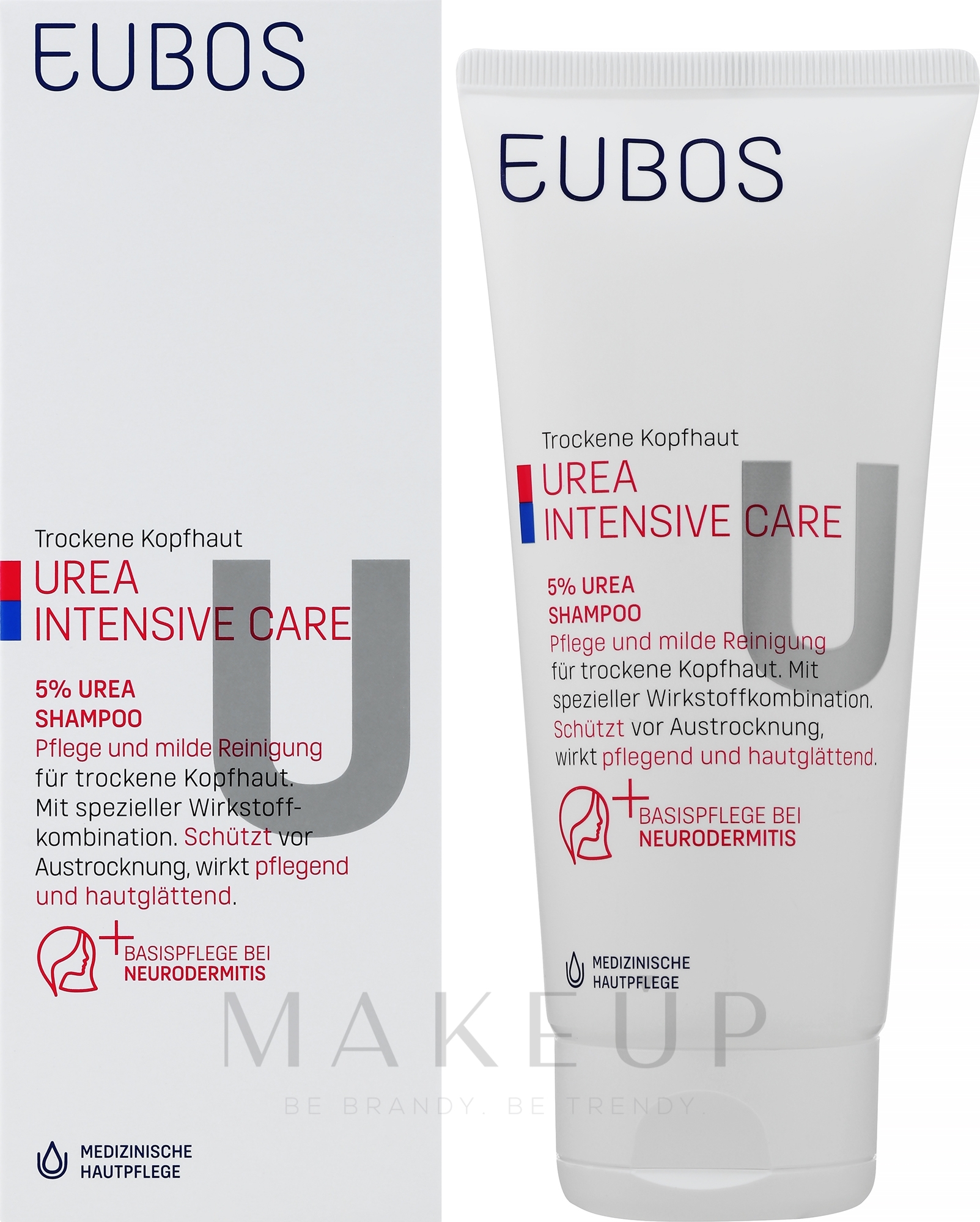 Pflegeshampoo für trockene, juckende Kopfhaut mit 5% Harnstoff - Eubos Med Dry Skin Urea 5% — Bild 200 ml