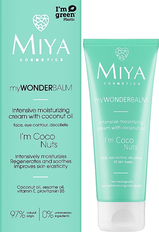 Intensiv feuchtigkeitsspendende Gesichtscreme mit Kokosöl - Miya Cosmetics My Wonder Balm I’m Coco Nuts Face Cream — Bild N2