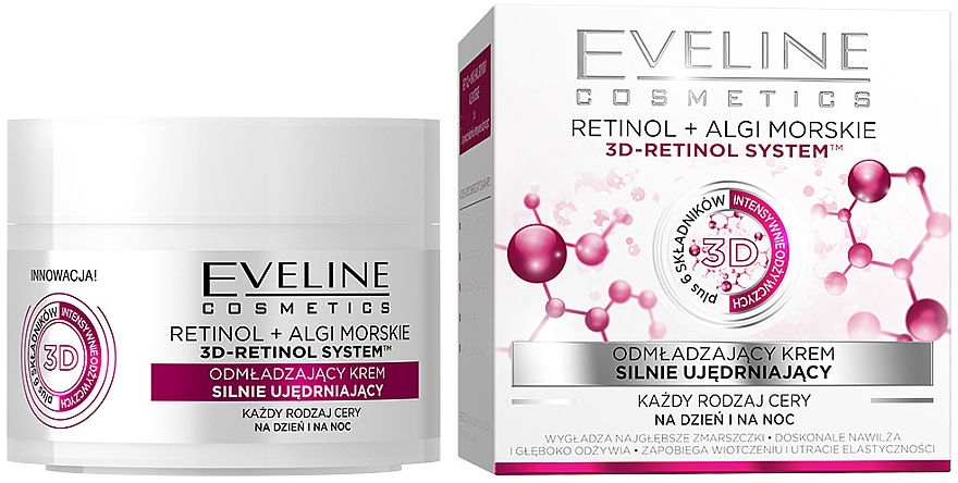 Straffende Verjüngungscreme mit Retinol und Seealgen - Eveline Cosmetics Retinol+Sea Algae Intensely Firming Rejuvenating Cream — Bild N1