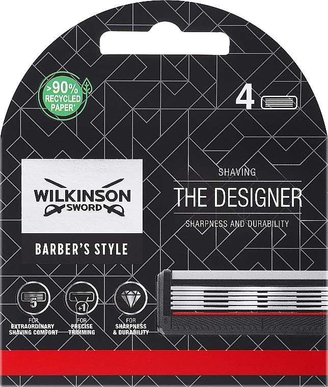 Ersatzklingen 4 St. - Wilkinson Sword Barber's Style The Designer Refills — Bild N1