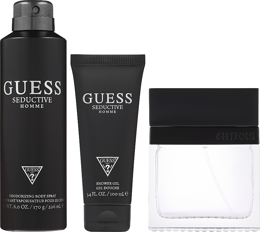 Set (Eau de Toilette 100 ml + Deospray 226 ml + Duschgel 100 ml + Kosmetiktasche 1 St.) - Guess Seductive Homme — Bild N2