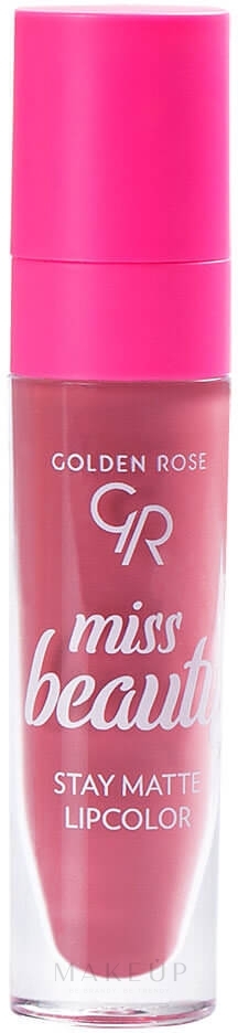 Flüssiger matter Lippenstift - Golden Rose Miss Beauty Stay Matte Lipcolor — Bild 03 - Rose Wood