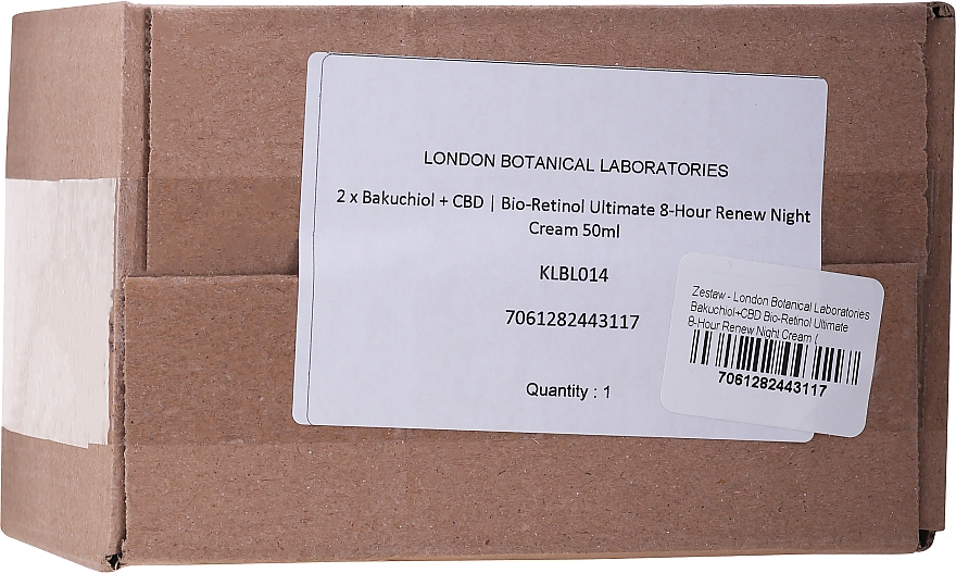 Gesichtspflegeset - London Botanical Laboratories Bakuchiol+CBD Bio-Retinol Ultimate 8-Hour Renew Night Cream (Nachtcreme 50ml + Nachtcreme 50ml) — Bild N2
