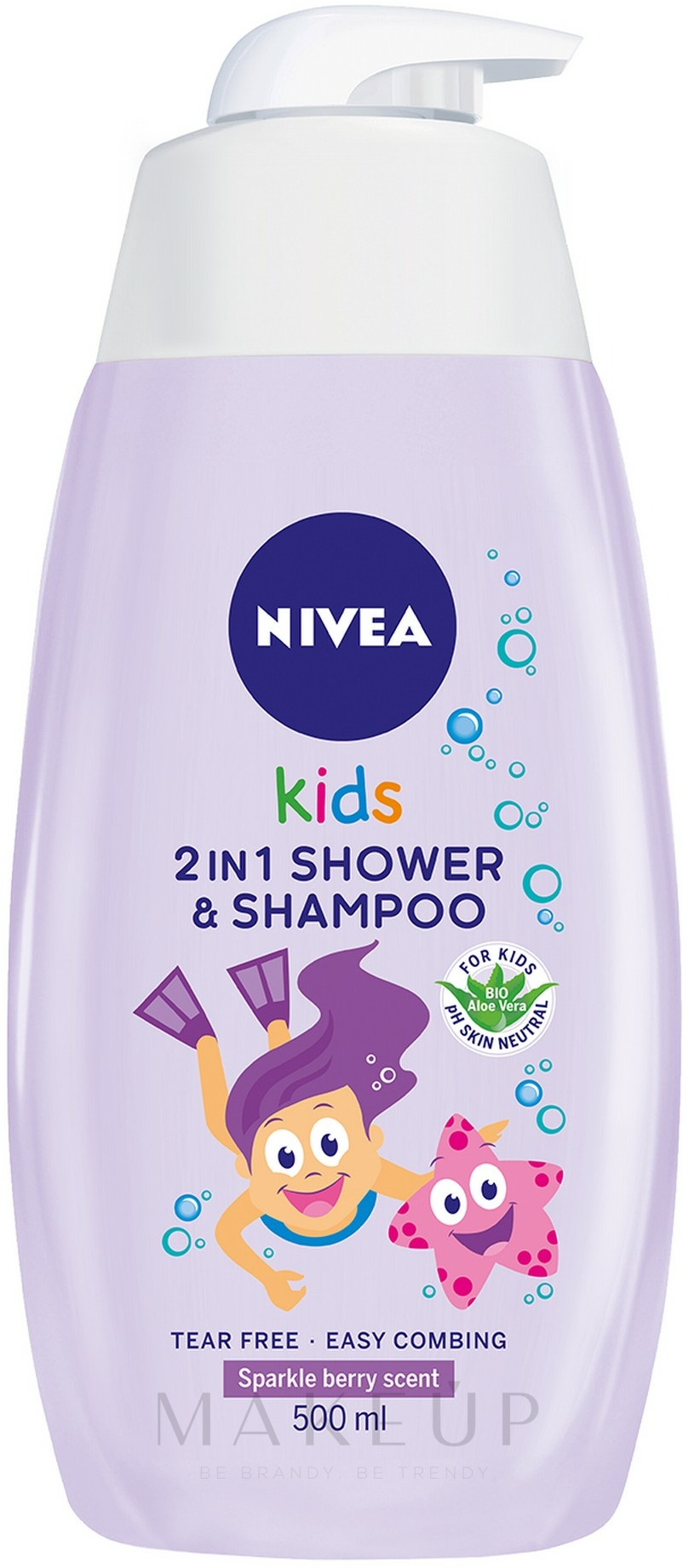 2in1 Duschgel und Shampoo für Kinder mit Beerenduft - Nivea Kids Sparkle Berry — Bild 500 ml