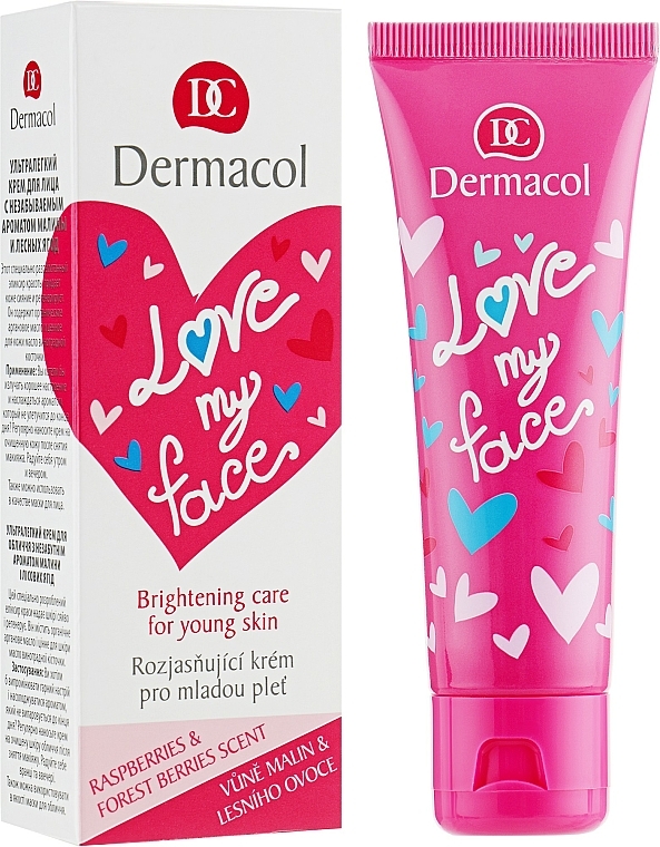 Gesichtspflege für junge Haut mit Himbeeren und Waldbeeren - Dermacol Love My Face Rasberries & Forst Berries Scent Face Cream — Bild N1