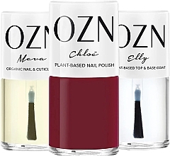 OZN Basic Set (Top und Basis 12ml + Nagel- und Nagelhautöl 12ml + Nagellack auf Pflanzenbasis 12ml)  - Set — Bild N1