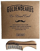 Schnurrbartkamm aus Öko-Holz 9,5 cm - Golden Beards Eco Moustache Comb — Bild N2