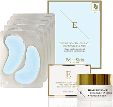 Düfte, Parfümerie und Kosmetik Set - Eclat Skin London Hyaluronic Acid & Collagen Set (eye/cr/20ml + eye/pads/10pcs)
