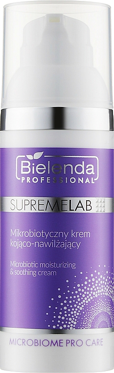 Beruhigende feuchtigkeitsspendende und glättende Gesichtscreme mit Beta-Glucan und Chiasamenöl - Bielenda Professional SupremeLab Microbiotic Moisturizing & Soothing Cream — Bild N1