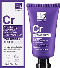Feuchtigkeitscreme für das Gesicht für die Nacht - Dr. Botanicals Cranberry Superfood Healthy Skin Night Moisturiser — Bild N2