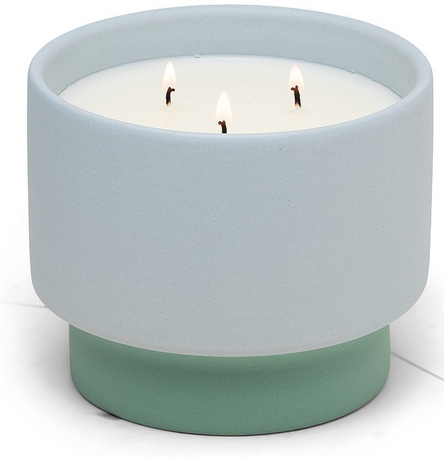 Duftkerze 3 Dochte Wildleder - Paddywax Colour Block Ceramic Candle Blue Saltwater Suede — Bild N1