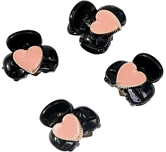 Düfte, Parfümerie und Kosmetik Mini-Haarspangen-Set schwarz mit rosa 4 St. - Lolita Accessories