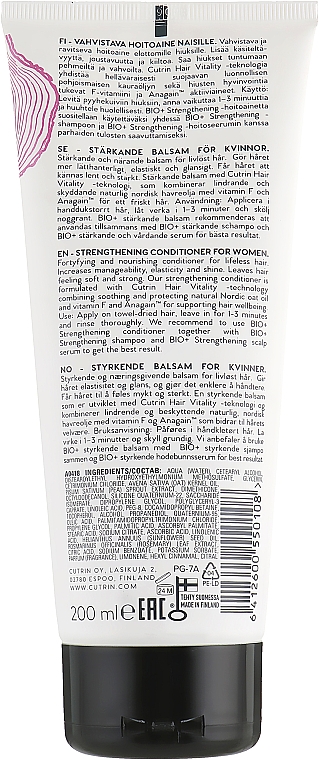 Kräftigende Haarspülung für Damen - Cutrin Bio+ Strengthening Conditioner — Bild N2