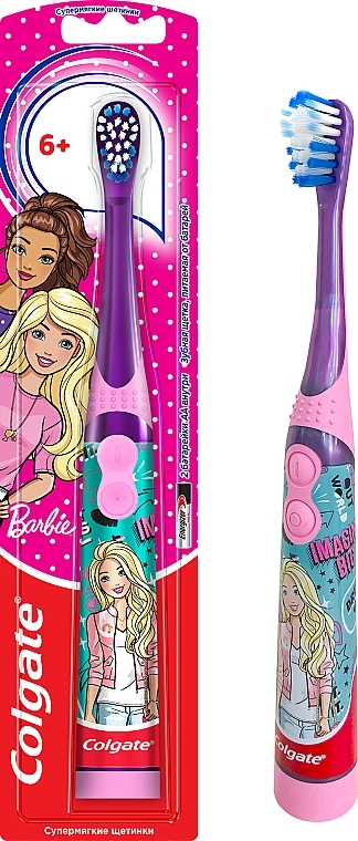Elektrische Kinderzahnbürste 3+ Jahre extra weich Barbie lila-türkis - Colgate Electric Motion Barbie — Bild N2