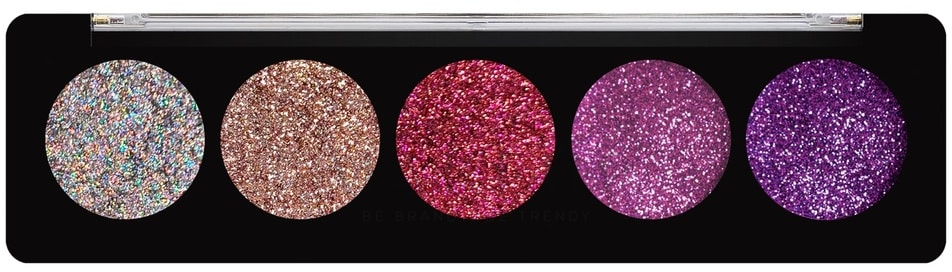 Glitzer-Palette für das Gesicht - Profusion Cosmetics 5 Shade Glitter Palette — Bild Amethyst Gems