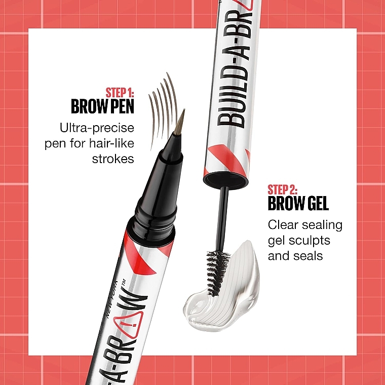 2-in-1 Brauenstift & Versiegelungsgel - Maybelline New York Build-A-Brow 2-in-1 Brow Pen & Sealing Gel — Bild N4