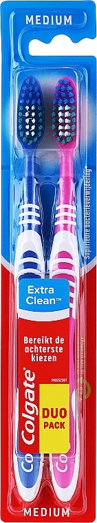 Set „Sauberkeitsexperte“, medium Härtegrad, blau + pink - Colgate Expert Cleaning Medium Toothbrush — Bild N1