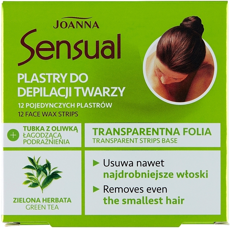 Enthaarungswachsstreifen mit Grüntee-Extrakt für das Gesicht - Joanna Sensual Depilatory Face Strips With Green Tea Extract