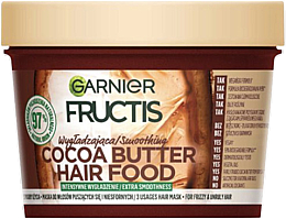 Düfte, Parfümerie und Kosmetik Glättende Anti-Frizz Maske für widerspenstiges Haar mit Kakaobutter - Garnier Fructis Cocoa Butter Hair Food Smoothing