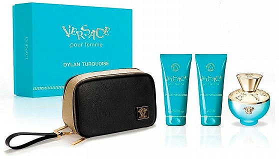 Versace Dylan Turquoise pour Femme - Duftset (Eau de Toilette 100ml + Körperlotion 100ml + Duschgel 100ml + Kosmetiktasche 1St.) — Bild N1