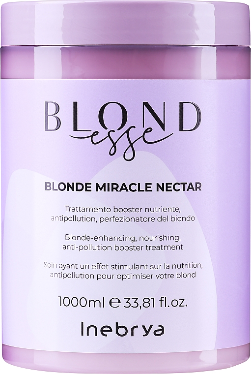 Feuchtigkeitsspendende und energetisierende Maske mit Kokosnussöl und Aloe Vera für glänzendes blondes Haar - Inebrya Blondesse Blonde Miracle Nectar — Bild N3