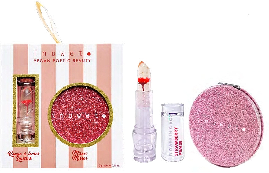 Set - Inuwet Flower Set Makeup (lip/balm/3g + mirror/1pc) — Bild N1