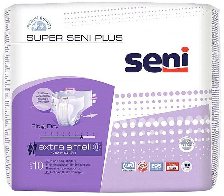 Windeln für Erwachsene Super Seni Plus 40-60 cm 10 St. - Seni Extra Smal 0  — Bild N1