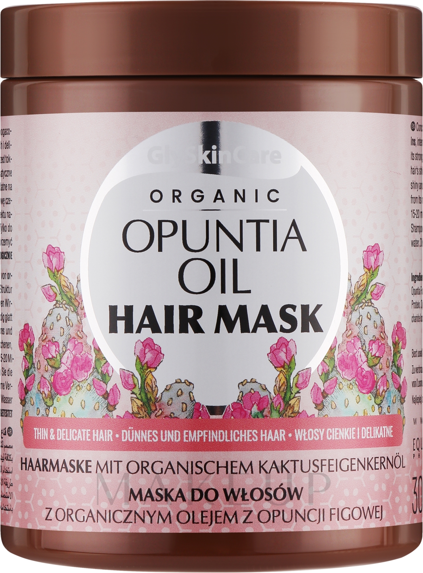 Haarmaske mit Bio Kaktusfeigenöl - GlySkinCare Organic Opuntia Oil Hair Mask — Bild 300 ml
