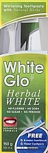 Set mit blauem und weißem Pinsel - White Glo Herbal White Set (Zahnpasta 100ml + Zahnbürste 1 St.) — Bild N1