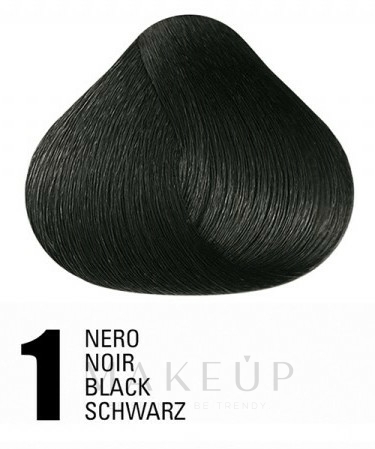 Haarpflegset - Hairmed Tech Perfect Color Kit Black (Farbcreme 100 ml + Entwicklercreme 20% 150 ml + Keratinfluid 2 x 5 ml + Haarshampoo 2 x 12 ml + Haarmaske 50 ml + Haarfärbepinsel 1 St. + Messlöffel 1 St. + Einweghandschuh 4 St. + Friseur-Einwegumhang  — Bild 1 - Black