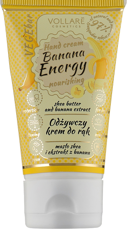 Pflegende Handcreme Banana Energy - Vollare Cosmetics VegeBar Banana Energy Nourishing Hand Cream — Bild N1