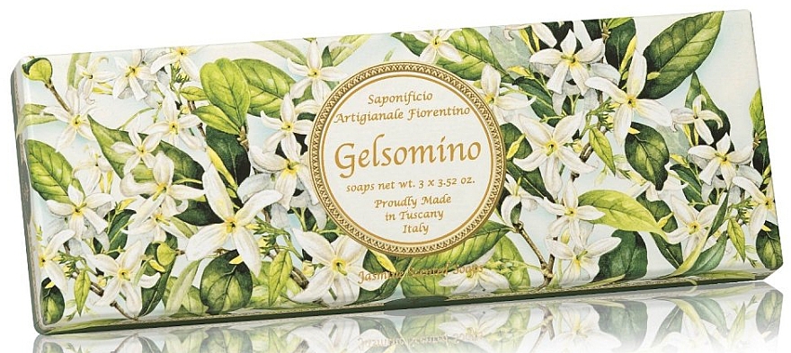 Naturseifenset Jasmin - Saponificio Artigianale Jasmine Scented Soap (Seife 3St. x100g)