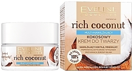 Feuchtigkeitsspendende und glättende Gesichtscreme mit Kokosnuss - Eveline Cosmetics Rich Coconut Face Cream — Bild N1