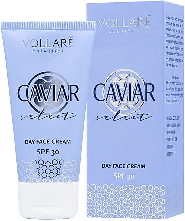 Verjüngende Tagescreme mit schwarzem Kaviar - Vollare Cosmetics Caviar Extract Soothing Day Face Cream SPF 30 — Bild N1