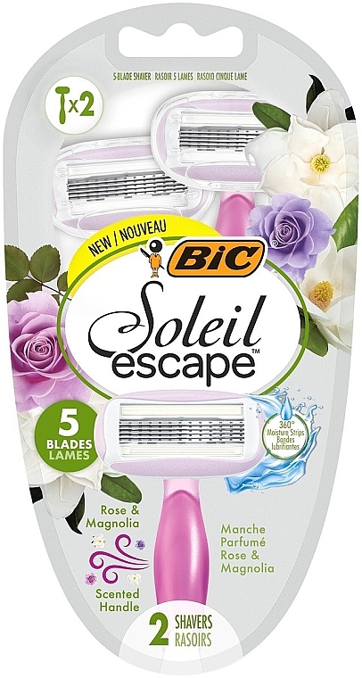 Damenrasierer 2 St. - Bic Soleil Escape 5 Rose & Magnolia — Bild N1