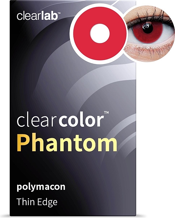 Farbige Kontaktlinsen roter Vampir 2 St. - Clearlab ClearColor Phantom Red Vampire  — Bild N2